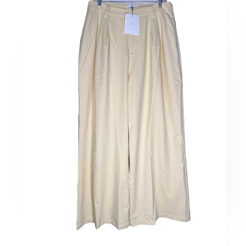 Dissh Grace Pants Dune Color Womens Sz 10 Wide Leg High Rise Pleated Pockets NEW